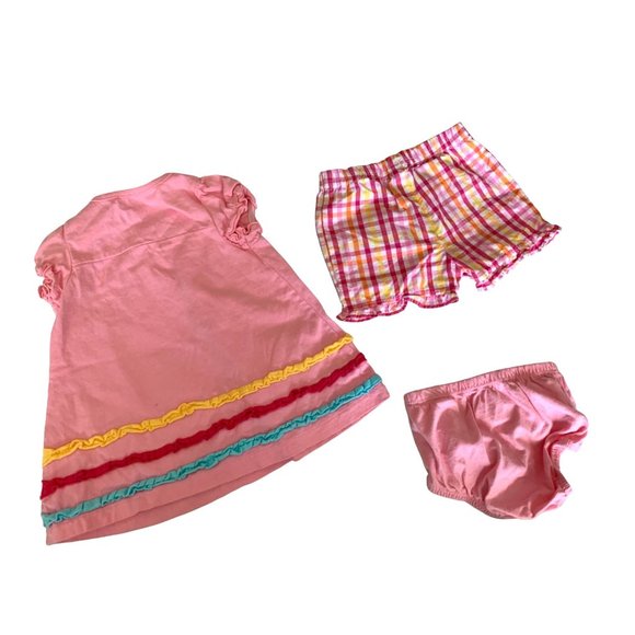 Circo Girls Infant baby Size 3 months Dress Pink Bloomers Shorts 3 Piece Set - Picture 2 of 5